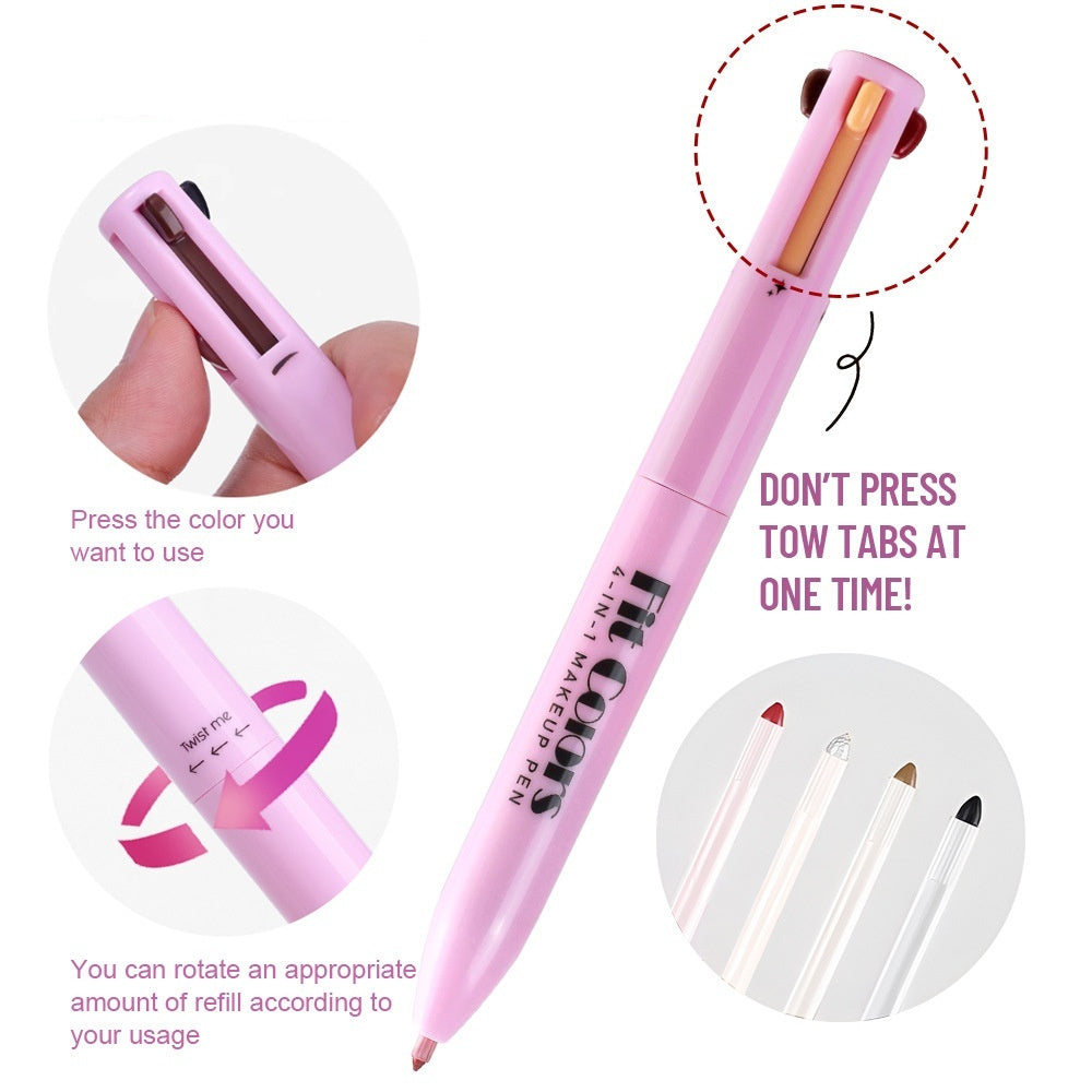 Four-in-one Portable Cosmetic Brush