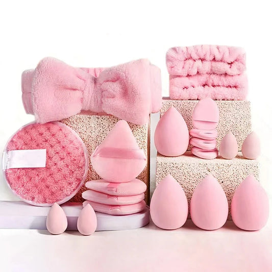 20pcs/ Pink facial cleansing tool set, a professional facial cleansing and care tool set, suitable for normal skin type